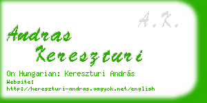 andras kereszturi business card
